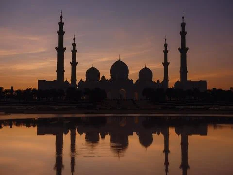 Abu Dhabi, UAE - January 14 2024: Grand Mosque or Sheikh Zayed Grand Mosque Stock Photos