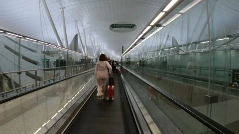Abu Dhabi, UAE - January 8, 2025 - the departure area of AUH Airport Stock Footage 302286960