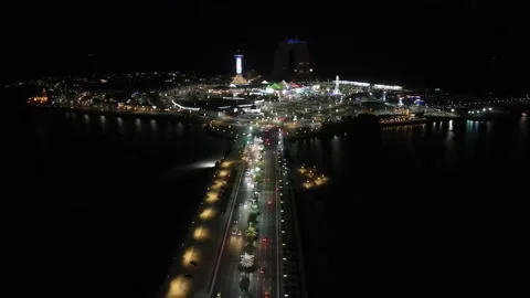 Abu Dhabi UAE Night Drone Video for Marina Bay Vidéo 223249679