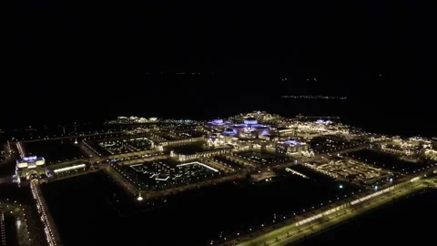 Abu Dhabi UAE Night Drone Video for Emirates Palace (Presidential Palace) Vidéo 223250538