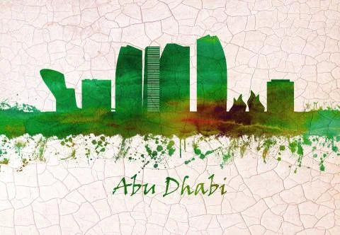 Abu Dhabi UAE Skyline Stock Illustration