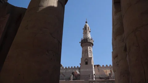 Abu Haggag Mosque integrated intro Luxor Temple in Egypt, Africa 스톡 동영상 249976540