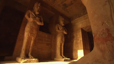 Abu Simbel Interior Camera Pan Stock Footage 136567466