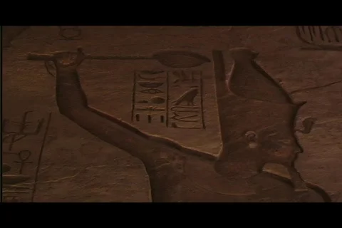 Abu simbel interior Ramses pan Video stock 591564