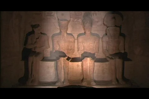 Abu simbel interior statues Stock Footage 591562