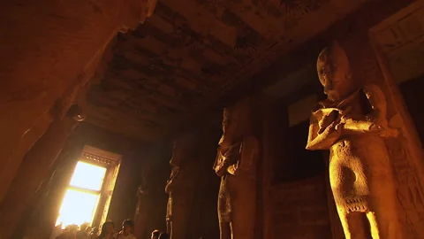 Abu Simbel Main Temple Interior Shot Stock Footage 136567522