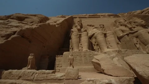 Abu Simbel from outside Stock Footage 96383043