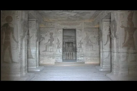 Abu simbel queen temple interior hall Video stock 591556