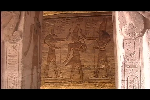 Abu simbel queen temple interior columns Video stock 591559