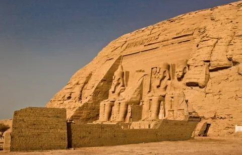 Abu Simbel right outside Stock Photos