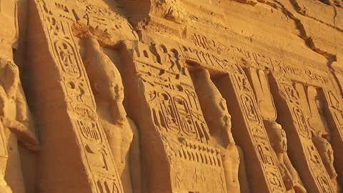 Abu Simbel Second Temple Outside Zoom Stock Footage 136898142