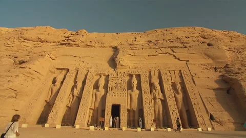 Abu Simbel Second Temple Outside Tripod Stock Footage 136898162
