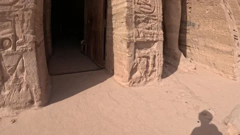 Abu Simble Temple Four statues of divinities inner sanctuar. Egypt Nov16 2022 Video stock 307057581