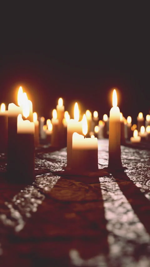 Abundance of Candles on Table Video stock 278079018