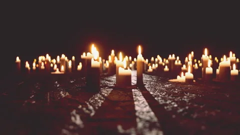 Abundance of Candles on Table Video stock 295791171