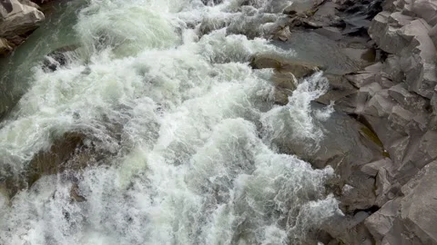 Abundant river flowing on stone bottom. Stock Footage 217550395