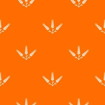 Abundant wheat pattern orange Stock Illustration