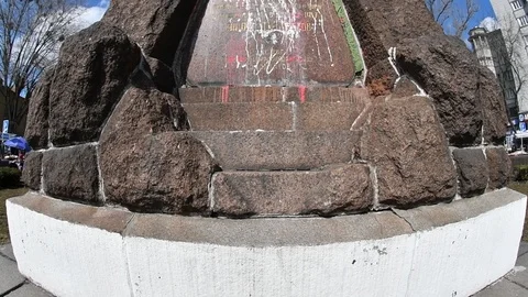 Abuse of monuments in Ukraine. Stock Footage 88205789