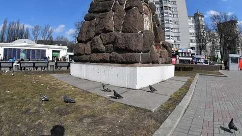 Abuse of monuments in Ukraine. Stock Footage 88205891