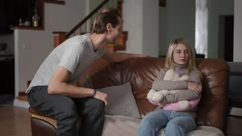 Abuse in Relationship with Victim Feeling Helpless Stock Footage 303412224