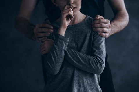 Abused boy crying Stock-Fotos