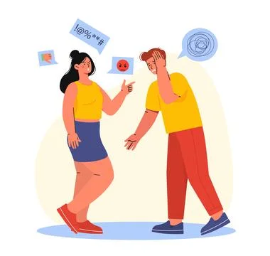 Abusive relationships vector concept Stock Illustration