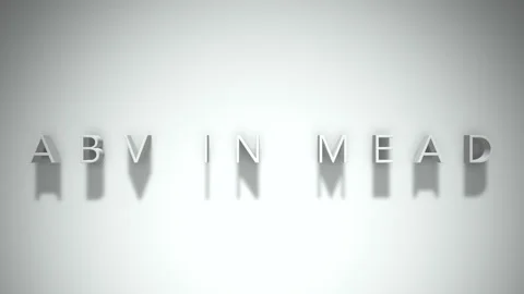 Abv in mead 3D title animation with shadows on a white background Stock Footage 297094838