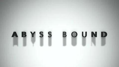 Abyss Bound 3D title animation matte black text on a white background Stock Footage 300715419