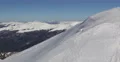 Abyss Ravine Mountain Steep Winter Snow Covered Capped Panoramic View Pan Left 4k or 4k+ Resolution