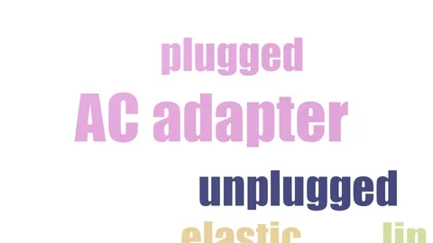 Ac Adapter Tag Cloud Animated Isolated On White Stock Footage 103559923