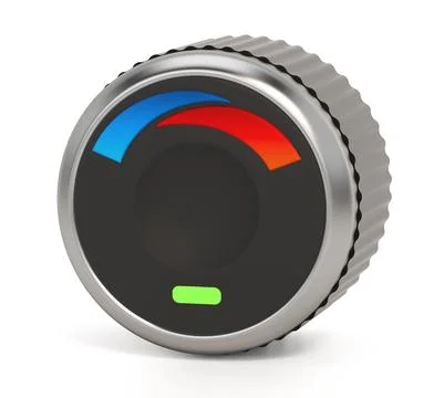 AC button of a modern car isolated on white background. 3D illustration Stock Illustration