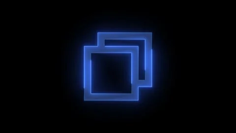 Ac chrome restore cept stroke icon glowing neon blue color animation Stock Footage 289386278