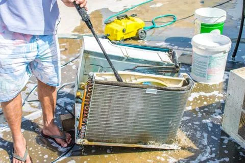 Ac cleaning services Stock Photos