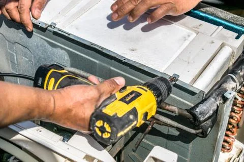 Ac cleaning services Stock Photos