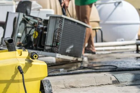 Ac cleaning services Stock Photos