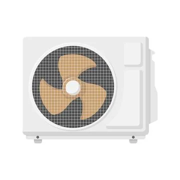 AC Condenser Unit Flat Illustration. Clean Icon Design Element on Isolated .. Stock Illustration