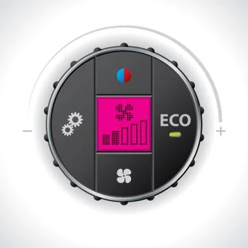 Ac control with options and display Stock Illustration