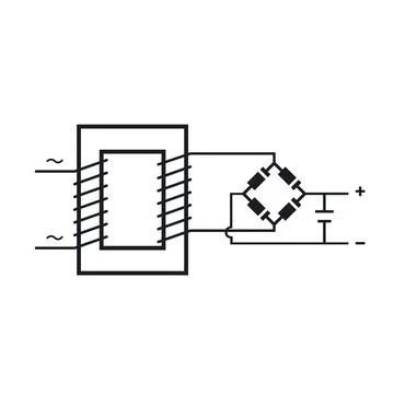 Ac to dc power supply circuit icon vector illustration design Stock Illustration