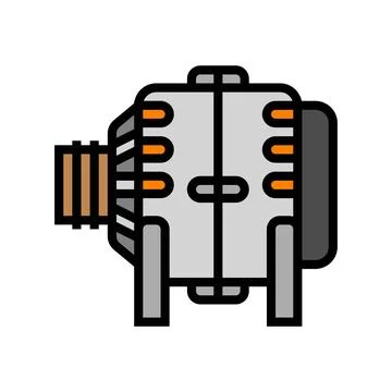 Ac generator electrical engineer color icon vector illustration Stock Illustration