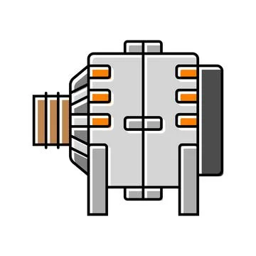 Ac generator electrical engineer color icon vector illustration Stock Illustration