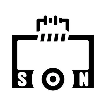 Ac generator electrical engineer glyph icon vector illustration Stock Illustration