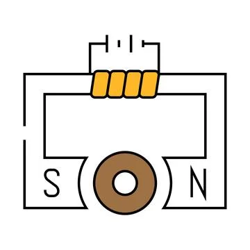 Ac generator electrical engineer icon color illustration Stock Illustration