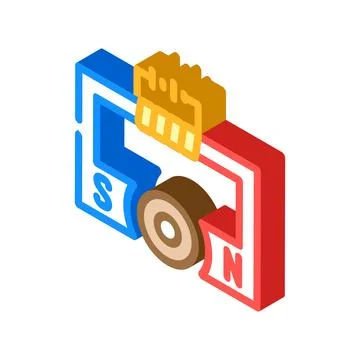 Ac generator electrical engineer isometric icon vector illustration Illustrazione stock