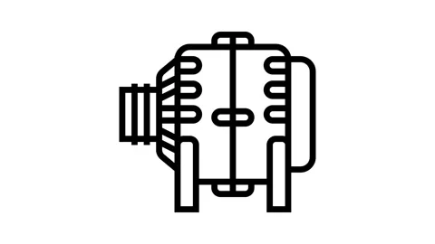 Ac generator electrical engineer line icon animation Stock Footage 326133346
