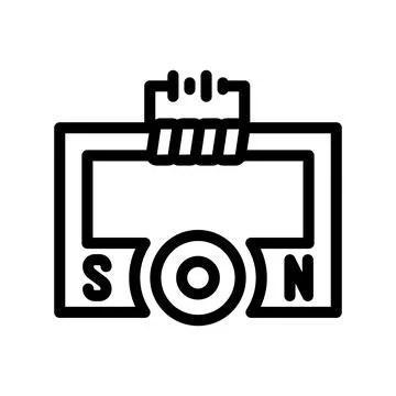 Ac generator electrical engineer line icon vector illustration Stock Illustration