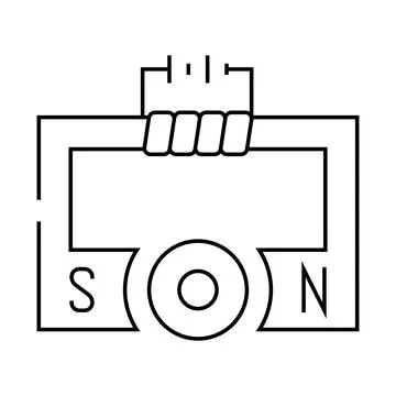 Ac generator electrical engineer line icon vector illustration Illustrazione stock