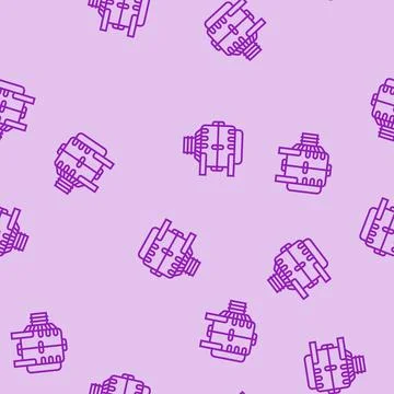 Ac generator electrical engineer line seamless pattern 스톡 일러스트