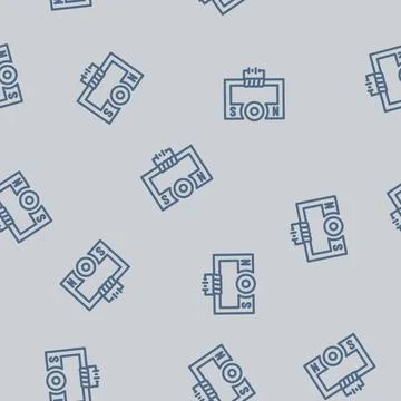 Ac generator electrical engineer line vector seamless pattern Illustrazione stock