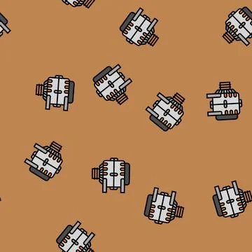 Ac generator electrical engineer vector seamless pattern Illustrazione stock