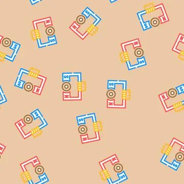 Ac generator electrical engineer vector seamless pattern Stock Illustration